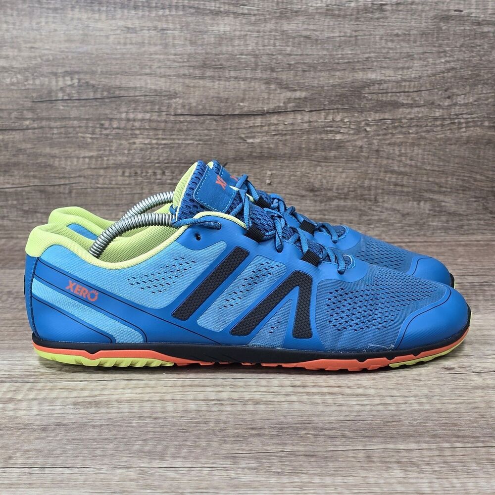 Xero Shoes HFS II Men's Size 11.5 Blue Neon Green Running Shoes (XY08-11/SS24)
